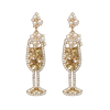 Lisa Pollock Fashion Earrings - Bright & Bubbly Champagne Glasses