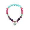 Turquoise Crystal Heart Bracelet With Bamboo Tray