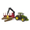 Bruder 03154 John Deere 7r 350 With Trailer And 4 Logs