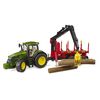 Bruder 03154 John Deere 7r 350 With Trailer And 4 Logs