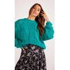 MinkPink Lucero Cable Knit Jumper (Teal, xs)