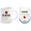 Teacher On/Off Duty Mug & Glass Gift Set