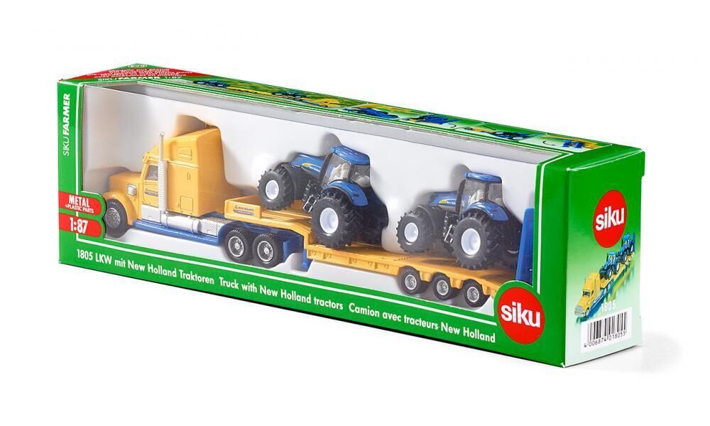 Siku Truck with 2 New Holland Tractors