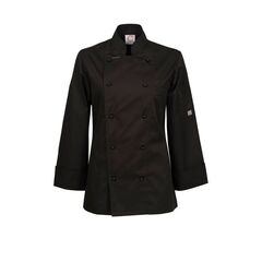 Chefs Craft Ladies Executive Chefs Lightweight Jacket LS CJL20 (Black, 6)