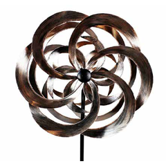 Garden Decor | Wind Spinner 60cmØ Bronze Finish Metal 2m Stake