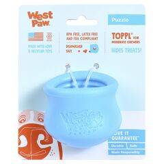West Paw Toppl Treat Dispensing Dog Toy Small Aqua Blue