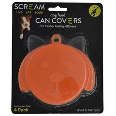 Scream Dog Food Can Cover 4pk Asstd Colors