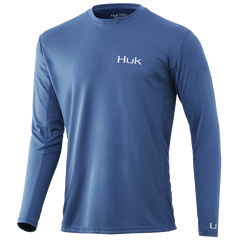 Huk Icon X Long Sleeve Jersey Titanium Blue Mens (2XL)