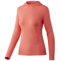 Huk Waypoint Hoodie Hot Coral Womens (LARGE )