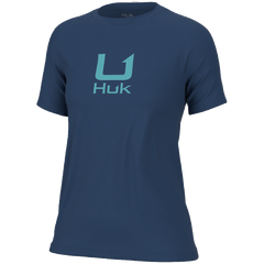 Huk Logo Crew Short Sleeve Tee Set Sail Womens (LARGE )