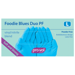 GLOVES VINYL / NITRILE DUO FOODIE BLUE PF RCR (Large)