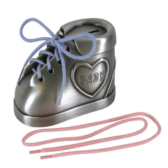 PEWTER BABY SHOE MONEYBANK