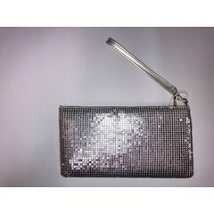 POUCH MESH WITH HANDLE SILVER