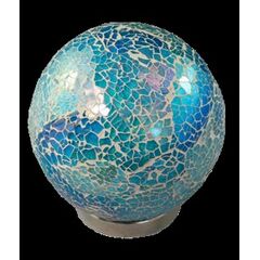 FRIENDSHIP BALL TURQOISE BLUE & TEAL BLUE MOSAIC - GIFT BOXED WITH AFFIRMATION CARD AND STAND