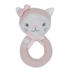 KNITTED RATTLE - DAISY CAT