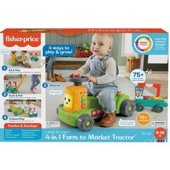 Fisher-price 4 In 1 Farm To Market Tractor With Trailer Ride-on Ages:9-36months
