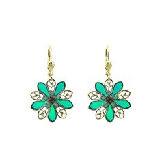 Dahlia Green and Gold Au Bout des Reves Earrings