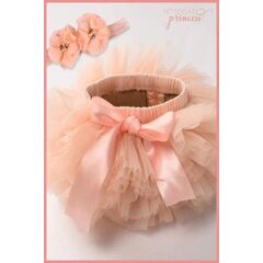 Petticoat Princess Headband Flower - Peach