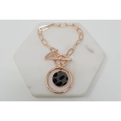 L1565brgg Rose Gold Plating With Grey Animal Fob