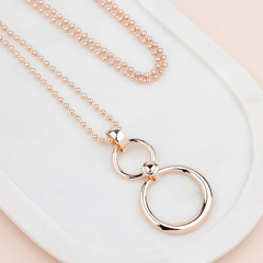 Everyday Rose Gold 2 Ring Necklace