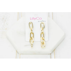 Gold Link Chain Earring