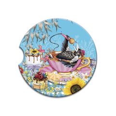 Lisa Pollock Ceramic Car Coaster - Maggie's Song