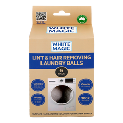 White Magic - Lint & Hair Removing Laundry Balls x6