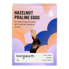 Loving Earth - Dark Chocolate Hazelnut Praline Eggs x 10
