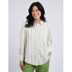 Elm Shirt Sorrel Stripe Ls (Size 10)