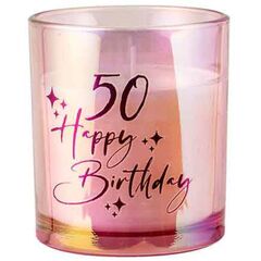 50th Pink Chrome Candle Vanilla