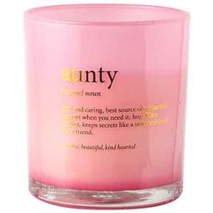 Aunty Noun Pink Pearlescent Candle Vanilla 45hr Burntime 10 X 12.5cm
