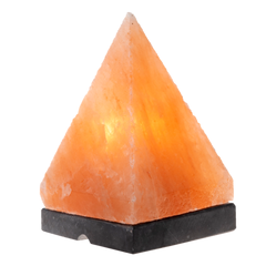 Saltco - Salt Crystal Lamp Pyramid Wooden Base