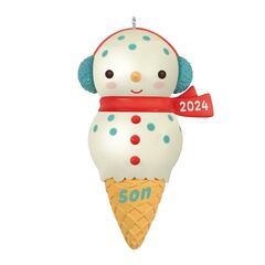 Son Snowman Ice Cream Cone 2024 Hallmark Keepsake Ornament