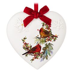 Christmas Cardinals Porcelain Hallmark Keepsake Ornament
