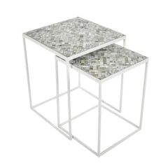 Miami Glass/Metal Table Lge