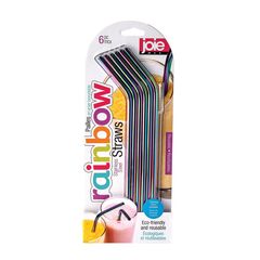 Joie Rainbow Iridescent Straws 6pc S/s