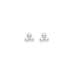 Sterling Silver Synthetic Pearl Stud Earring - Silver