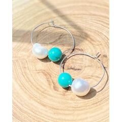 BETTY TURQUOISE MAGNESITE EARRING - STERLING SILVER
