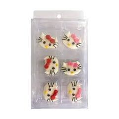 Cake Craft - Kitty Faces Sugar Decorations 6pc
