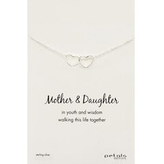 Petals Australia Sterling Silver Mother & Daughter Double Hearts Necklace