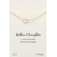 Petals Australia Gold Mother & Daughter Double Hearts Necklace