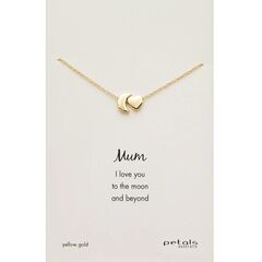 Petals Australia Gold Moon & Heart Mum Necklace