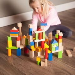 Timber Blocks - 100 Piece Wooden Block Set - Baby Toys & Gifts for Ages 1 to 2 - Fat Brain Toys