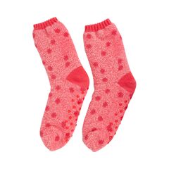 Annabel Trends Spotty Lounge Socks - Melon