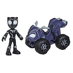 Marvel Spidey and His Amazing Friends Black Panther Action Figure and Vehicle
