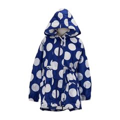 Annabel Trends Water Resistant Spray Jacket with Pouch - Navy Spot S/M