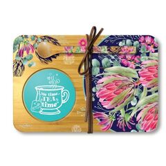 Bamboo Tea Time Tray With Spoon Blushbeauty