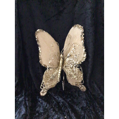 BUTTERFLY CLIP ON CHAMPAGNE DOUBLE WING
