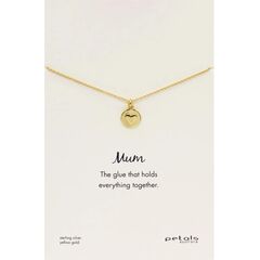 Petals Australia Gold Mum Disc Heart Necklace