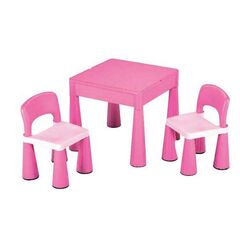Table And Chairs Set Pink With Block Build Plate